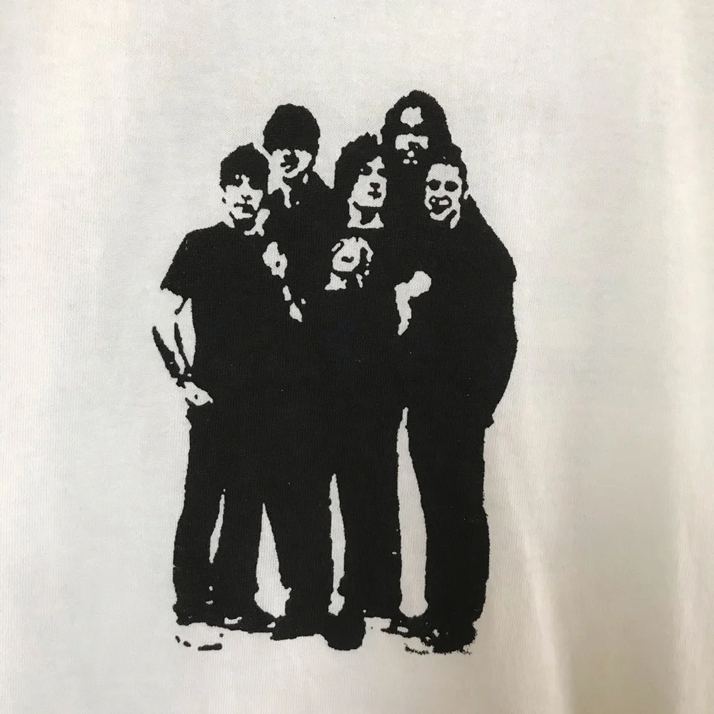 Scissors For Lefty white cotton graphic band tee - Picture 2 of 8